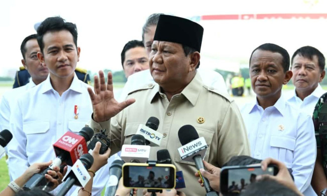 Presiden Prabowo Subianto di Lanud Halim Perdanakusuma